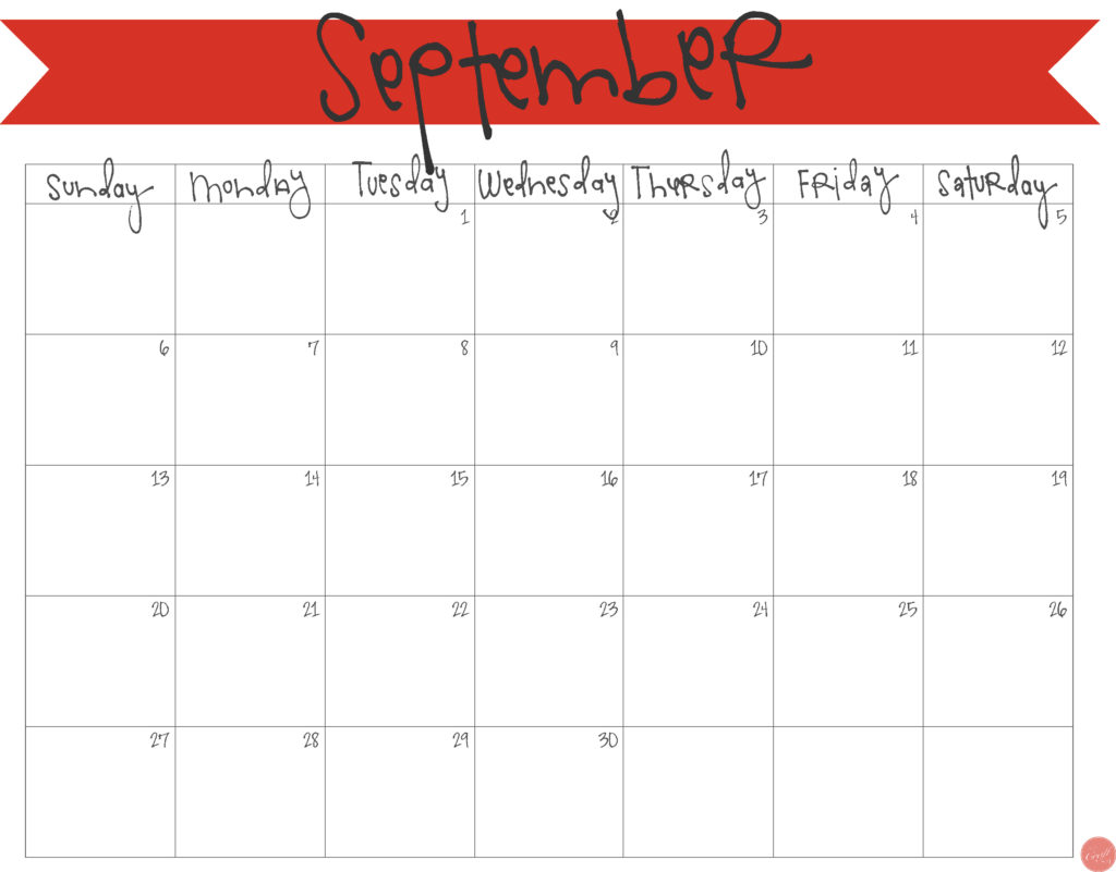 free printable september 2015 calendar!