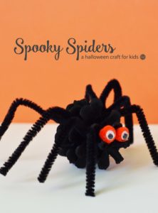 spooky spiders :: an easy pine cone halloween craft for kids