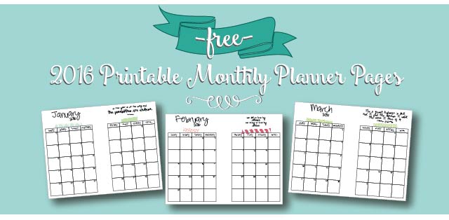 free printable 2016 calendars