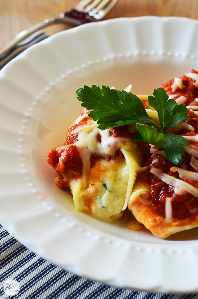 Ricotta Stuffed Shells {Three Cheese!} - A Little And A Lot