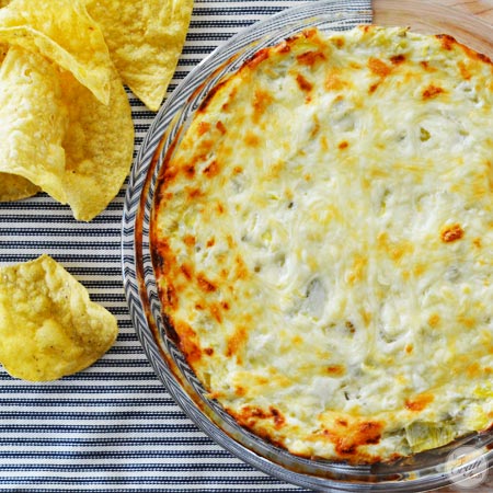 the yummiest, cheesiest artichoke dip recipe ever.