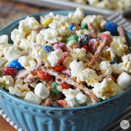 Salted Caramel M&M Popcorn