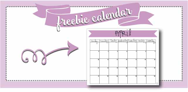 FREE printable april 2016 monthly calendar!