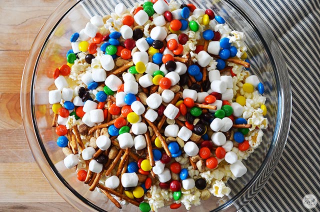 Image result for popcorn mixed with candy