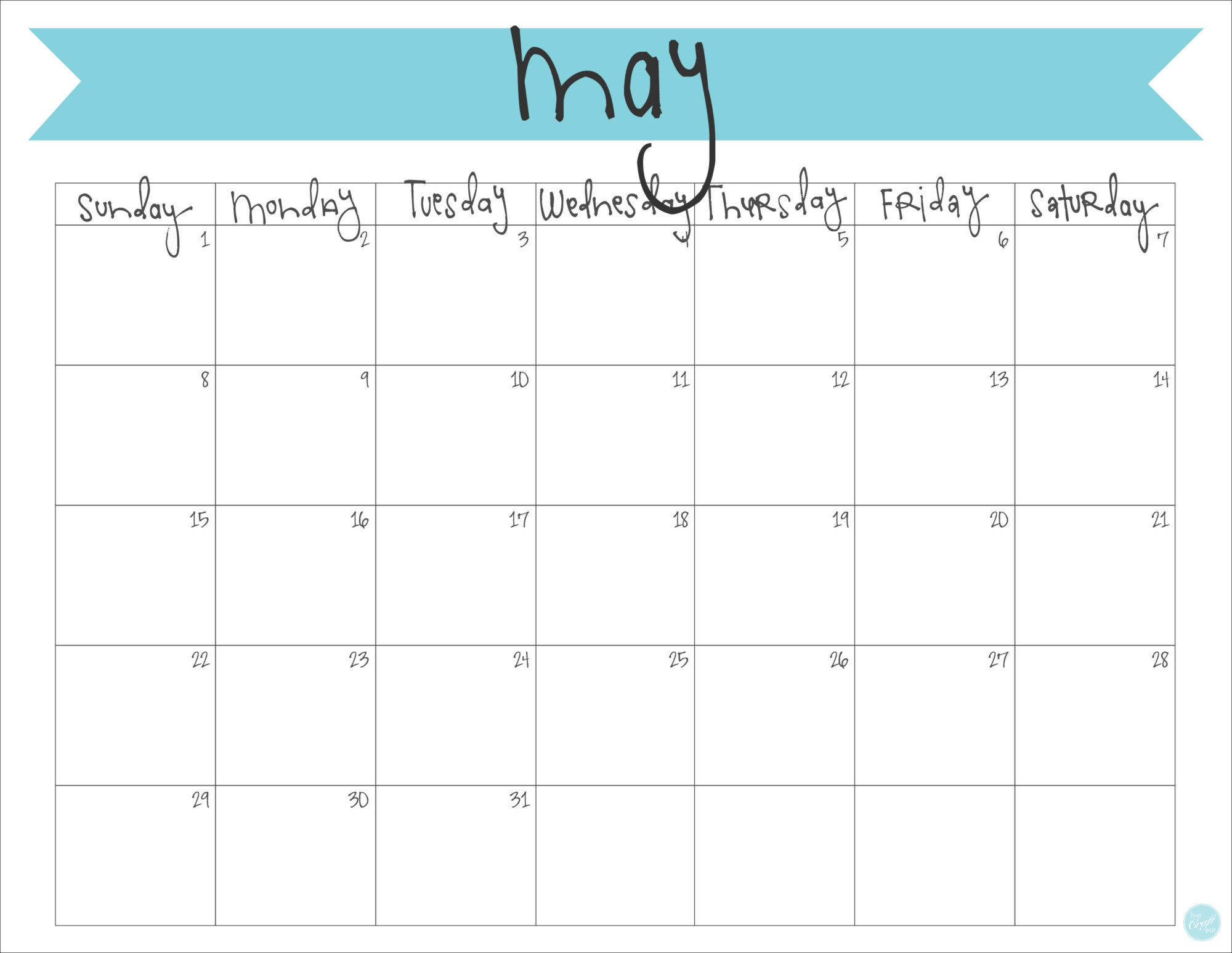 free printable may 2016 calendar!