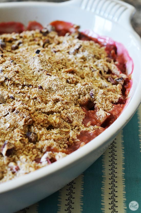 my favorite springtime dessert - rhubarb crisp!