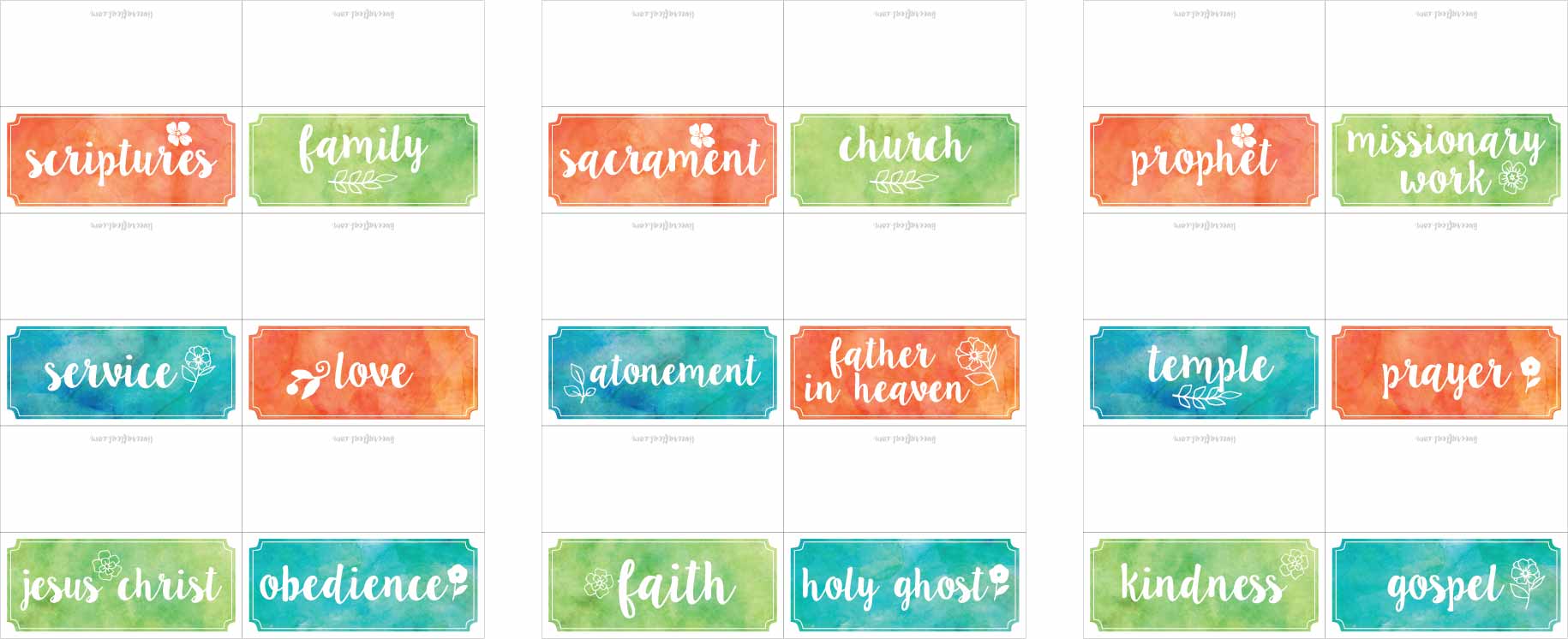 lds general conference candy bowl word tags - activity for kids