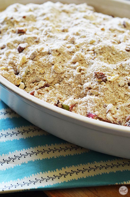 rhubarb crisp - ready for baking!