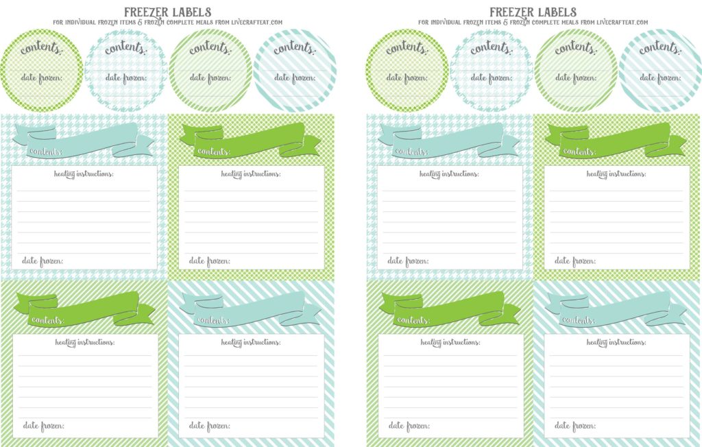 Free Printable Freezer Labels