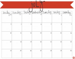 July 2016 Calendar - Free Printable | Live Craft Eat