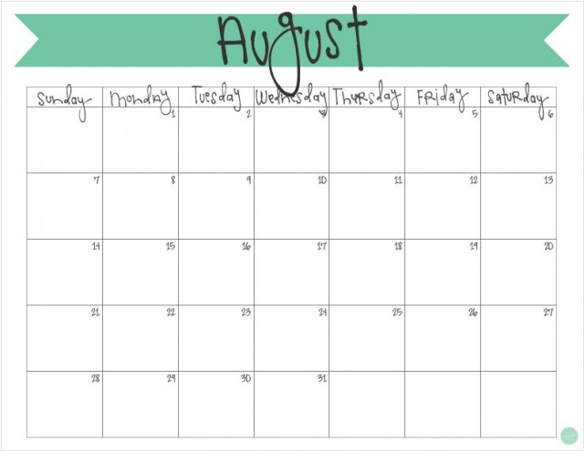 August 16 Calendar Free Printable Live Craft Eat