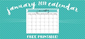 free printable monthly calendar :: january 2017