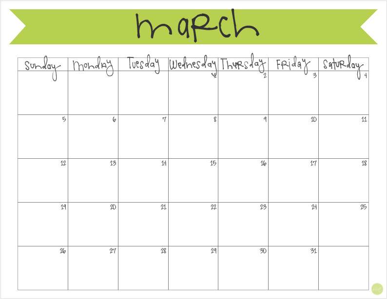 free printable march 2017 calendar! a cute and easy (and did i mention FREE?!) way to help keep yourself and your family organized!