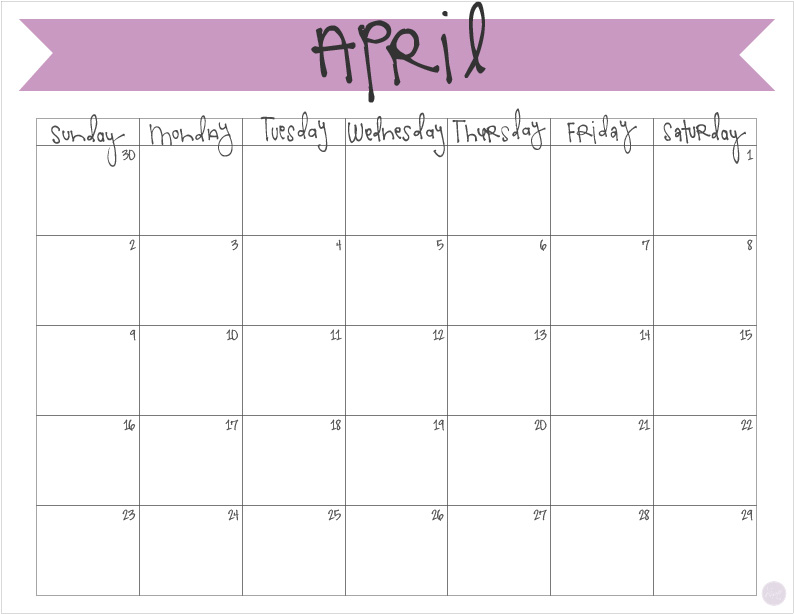 free printable april 2017 calendar! a cute way to organize your month!