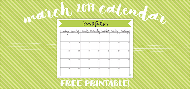 free printable march 2017 calendar!