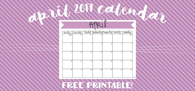 free printable april 2017 calendar!