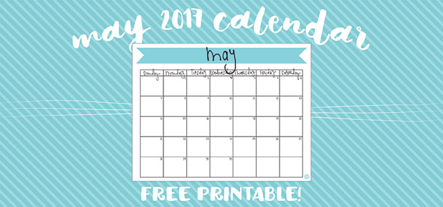 free printable may 2017 monthly calendar!!