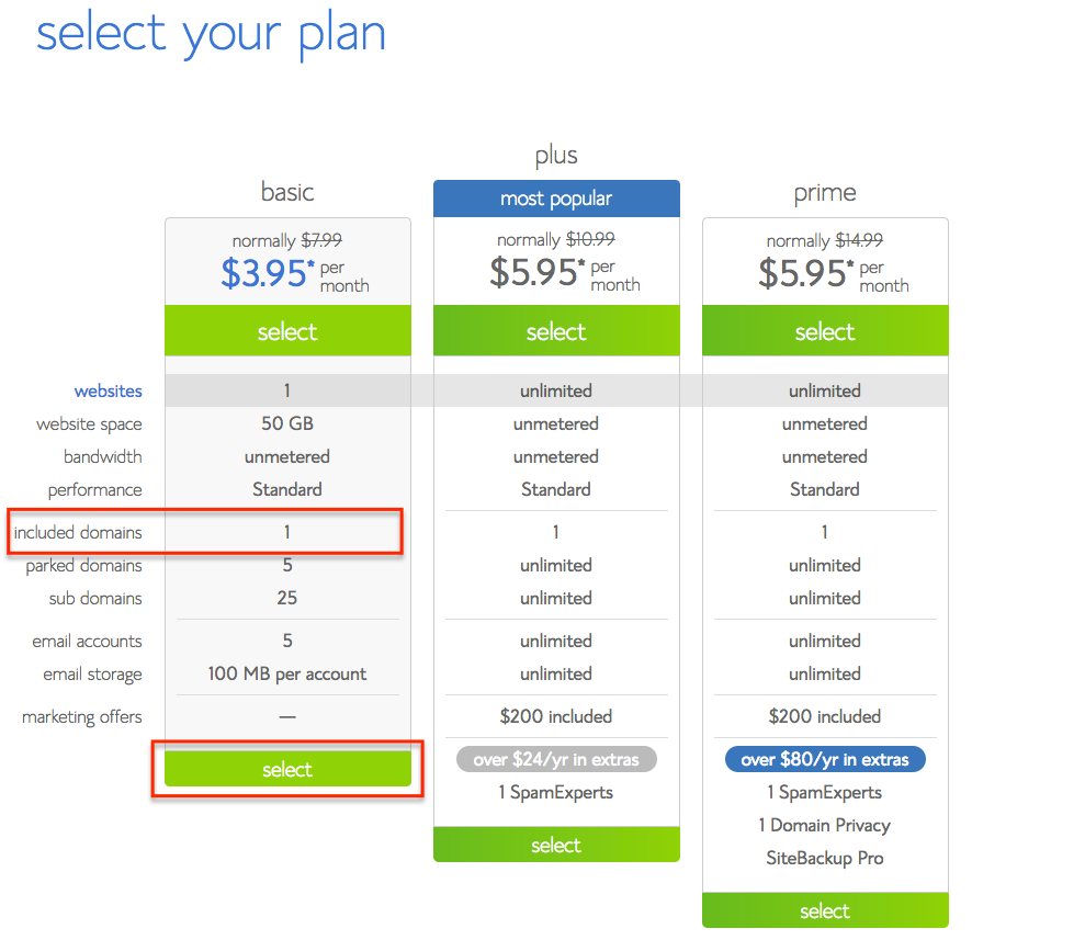 Step 3 Select Basic Plan