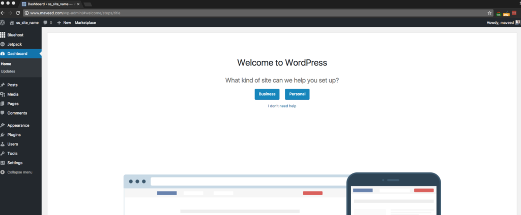 Step 8 WordPress Backend