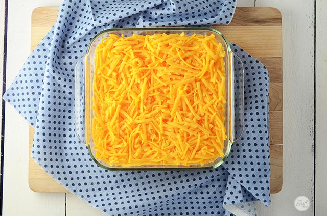 grated cheese layer for 7-layer dip