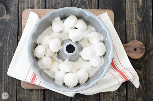 butterscotch powder on monkey bread rhodes balls