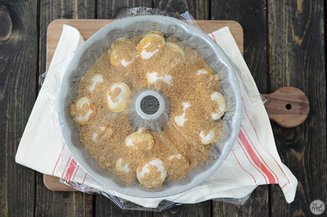 monkey bread balls covered for rising