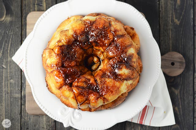 delicious overnight monkey bread on a plate