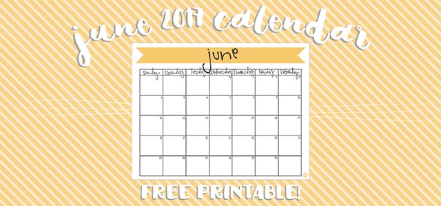 free printable banner calendar :: june 2017 8.5x11