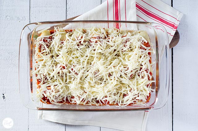 mozzarella and parmesan cheeses for italian stuffed pasta shells