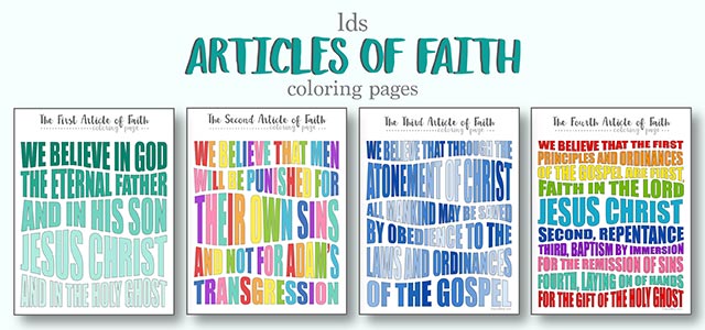 Lds Articles Of Faith Coloring Pages Live Craft Eat