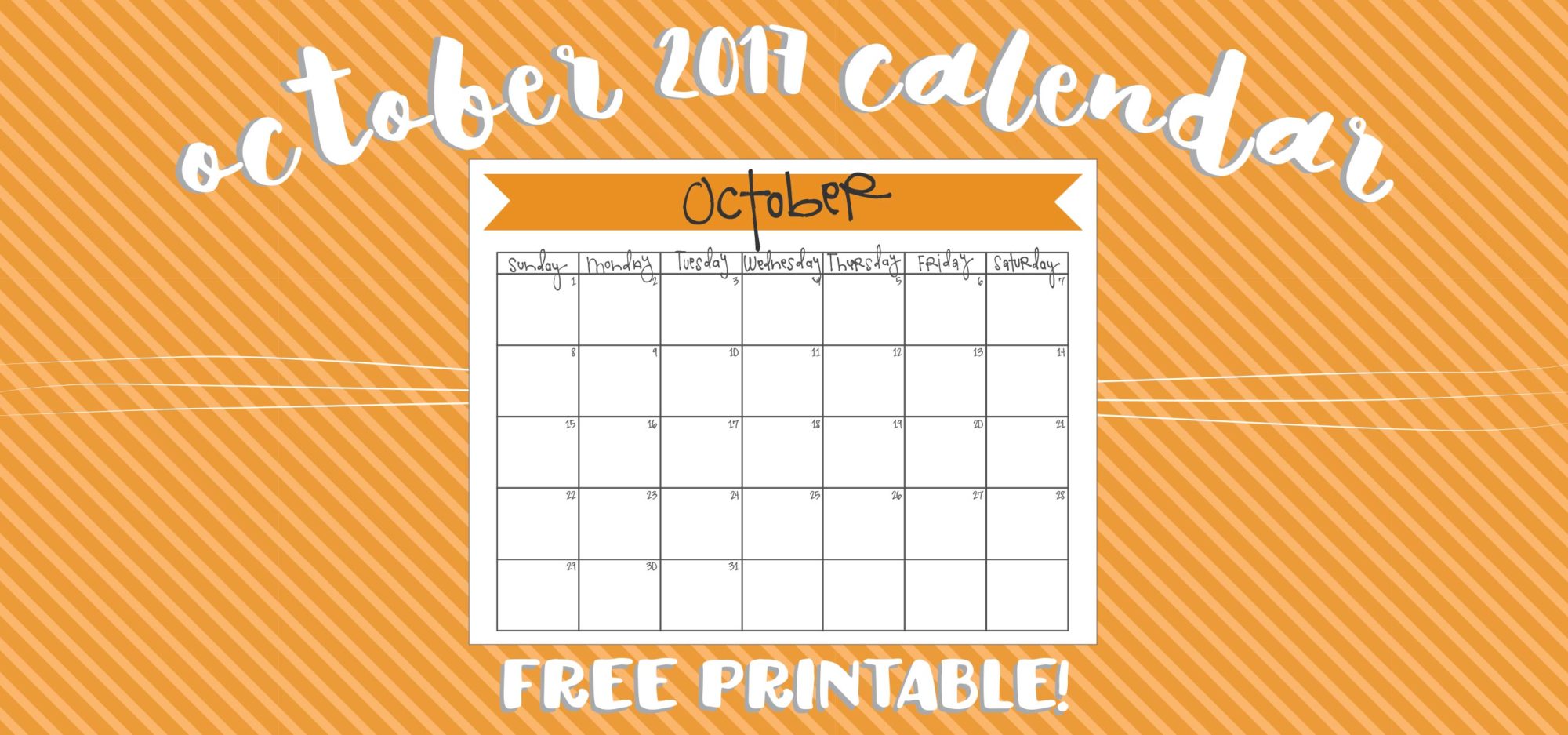 free printable 2017 calendar :: october