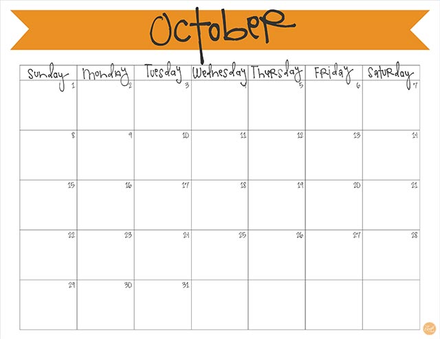 free printable october 2017 calendar