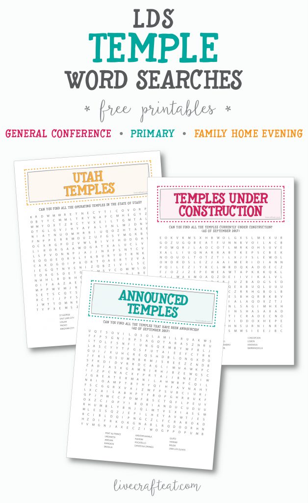 free printable lds word searches