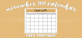 free printable calendar :: november 2017