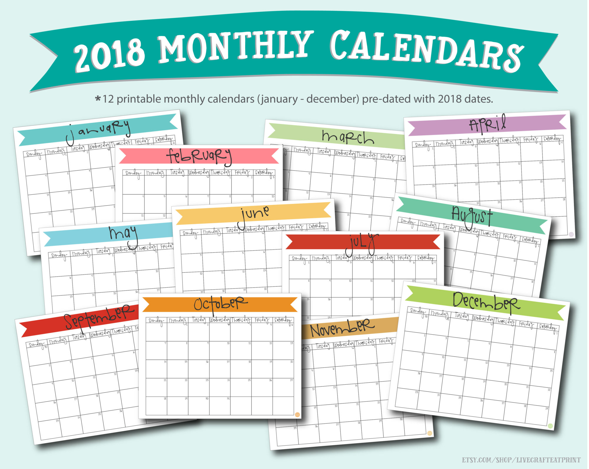 December 2017 Calendar - Free Printable | Live Craft Eat