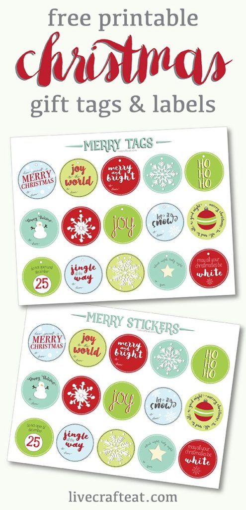 Free Printable Christmas Gift Tags and Labels | Live Craft Eat