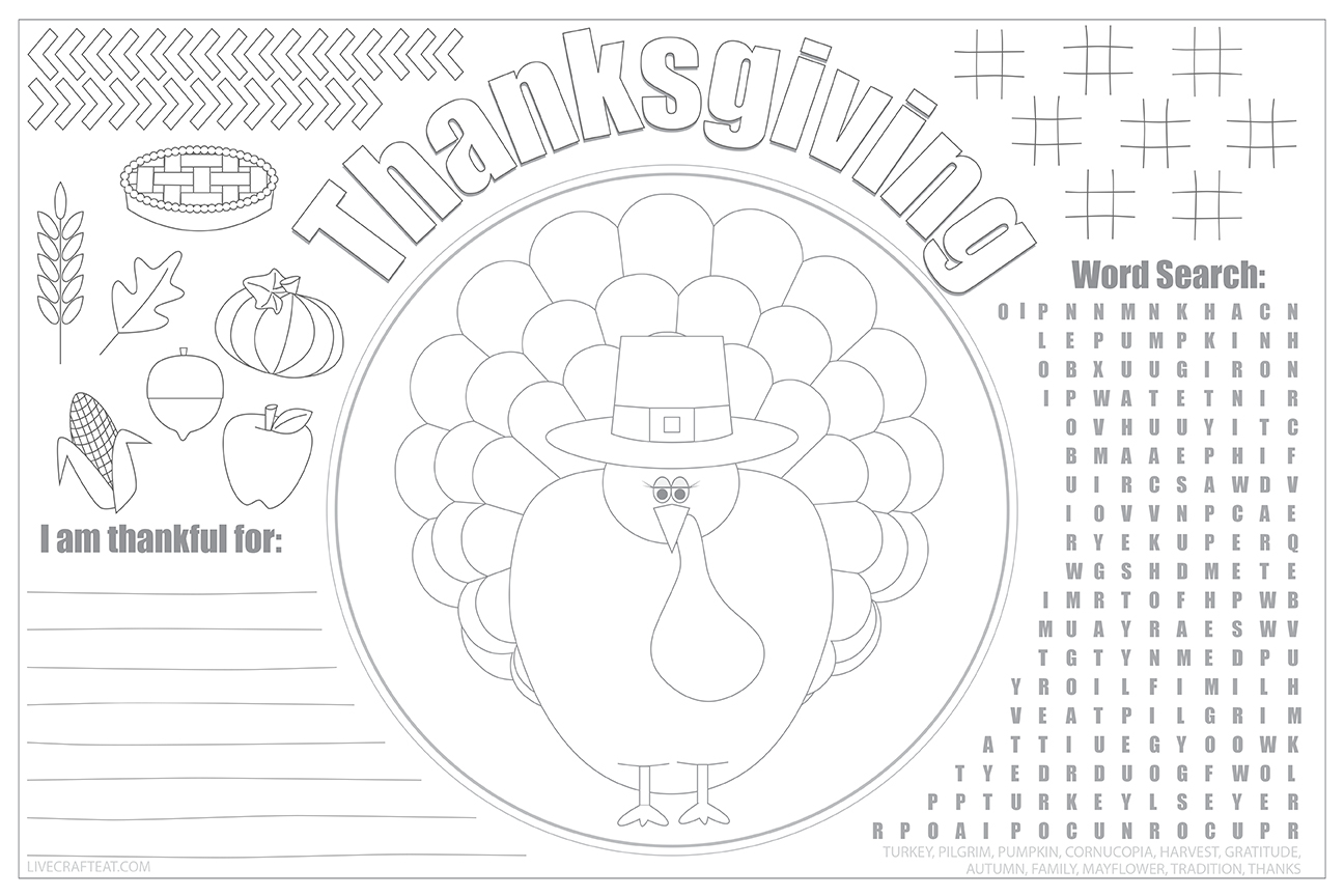 Free Printable Printable Thanksgiving Placemats - Free Printable Templates