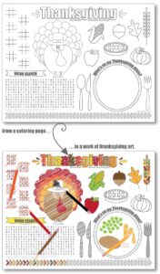 Printable Thanksgiving Placemats For Kids - Free | Live Craft Eat