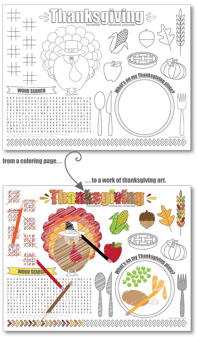 Download Printable Thanksgiving Placemats For Kids - Free | Live Craft Eat