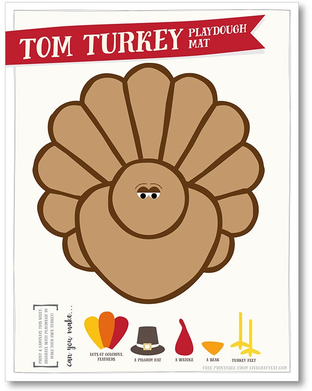 Printable Turkey Playdough Mat For Kids