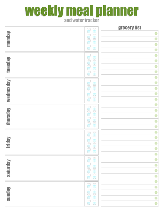 planner pages grocery calendar budget
