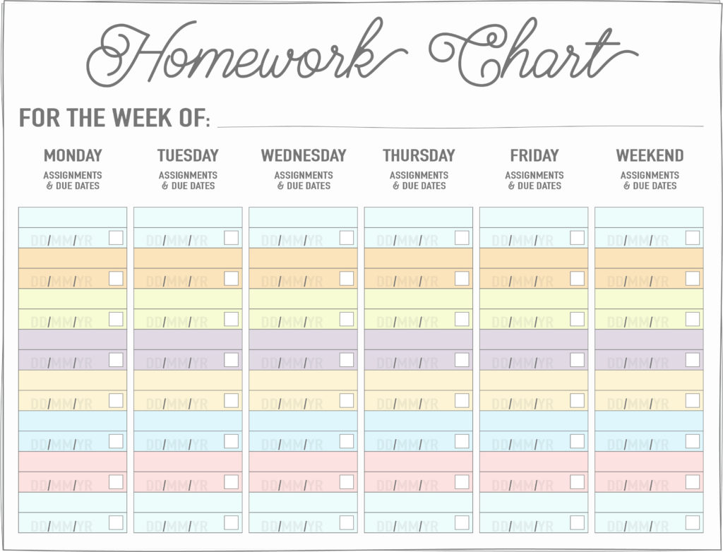 Homework (Reward) Charts - Free Printables | Live Craft Eat