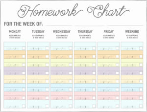 weekly/daily homework chart