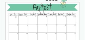 free printable calendar :: august 2018