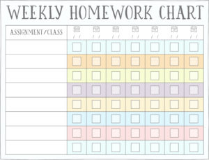 free printable homework reward chart