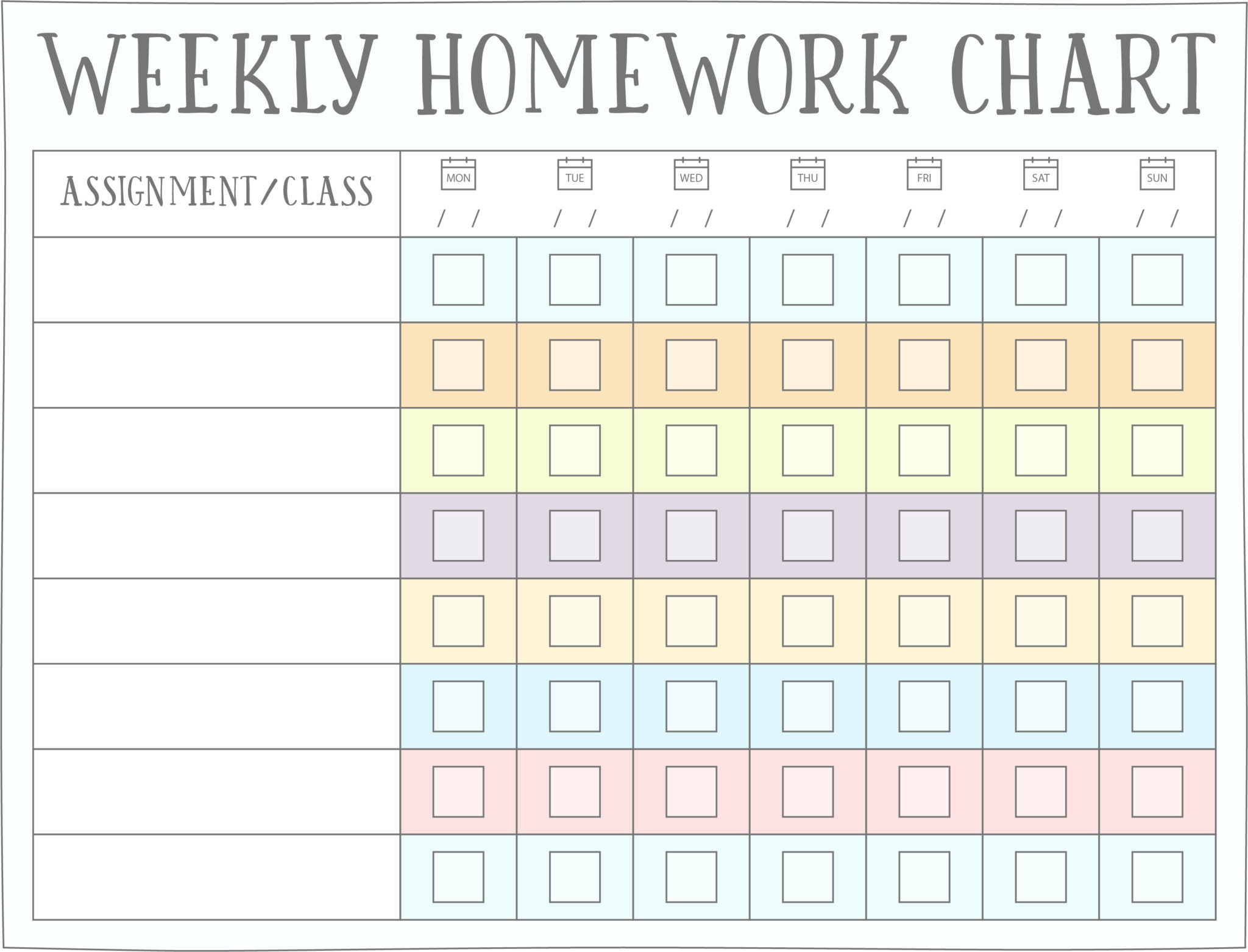 Free Printable Homework Reward Chart Printable World Holiday