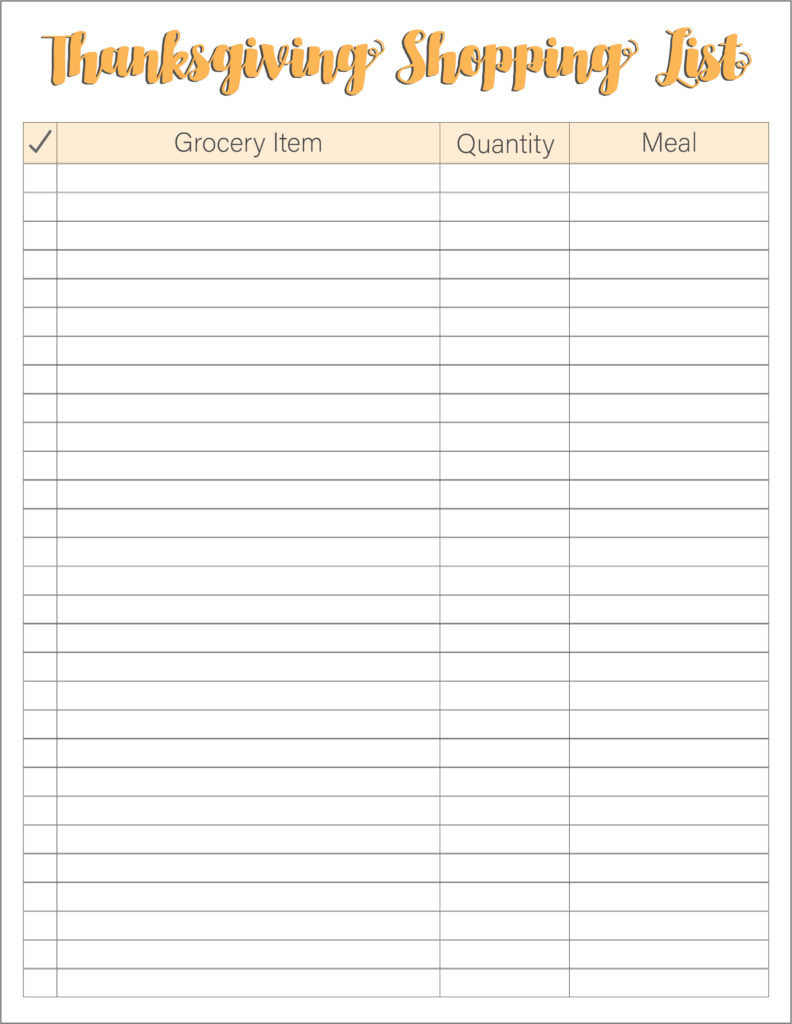 Thanksgiving Meal Planners Shopping List Printables FREE Live