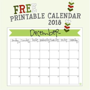 December 2018 Calendar - Free Printable | Live Craft Eat