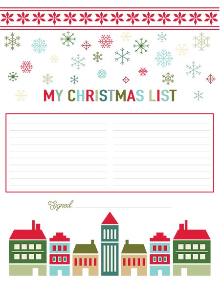 Printable Christmas List Templates