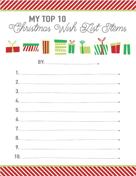 Free Printable Christmas List Template PRINTABLE TEMPLATES
